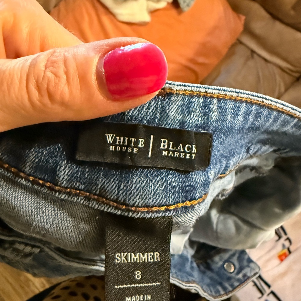 White House Black Market Blue Denim Skimmer